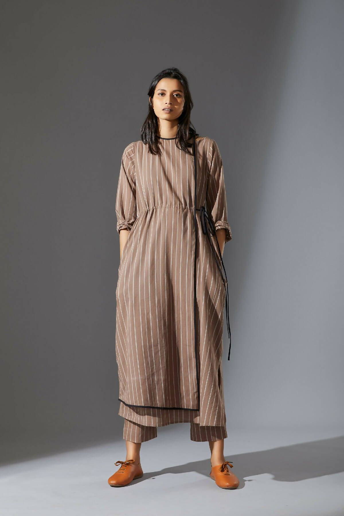 Overlap Tunic Set with Pants by MATI