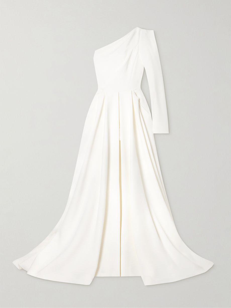 Audacity one-sleeve grain de poudre gown by MATICEVSKI