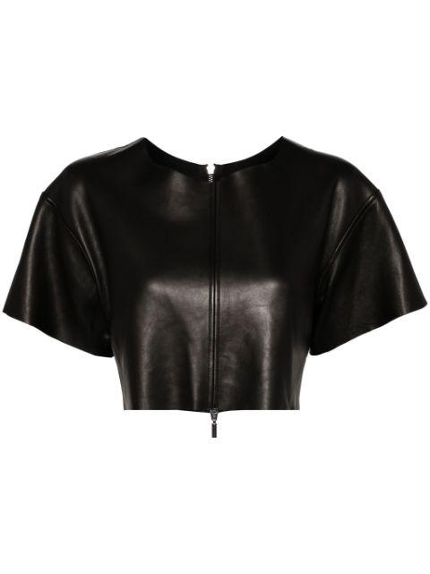 cropped leather T-shirt by MATICEVSKI