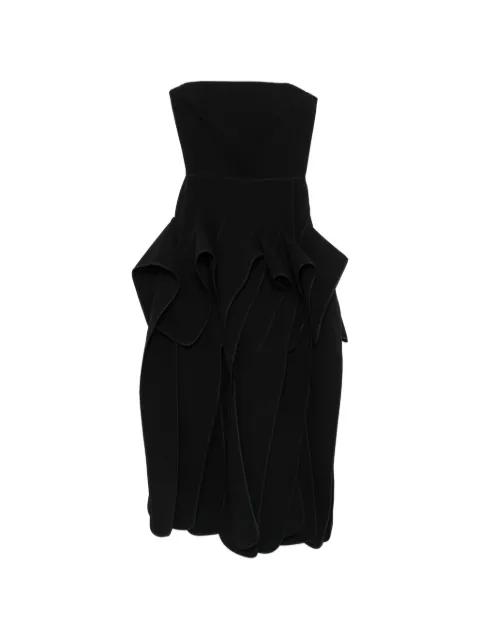strapless ruffled midi dress by MATICEVSKI
