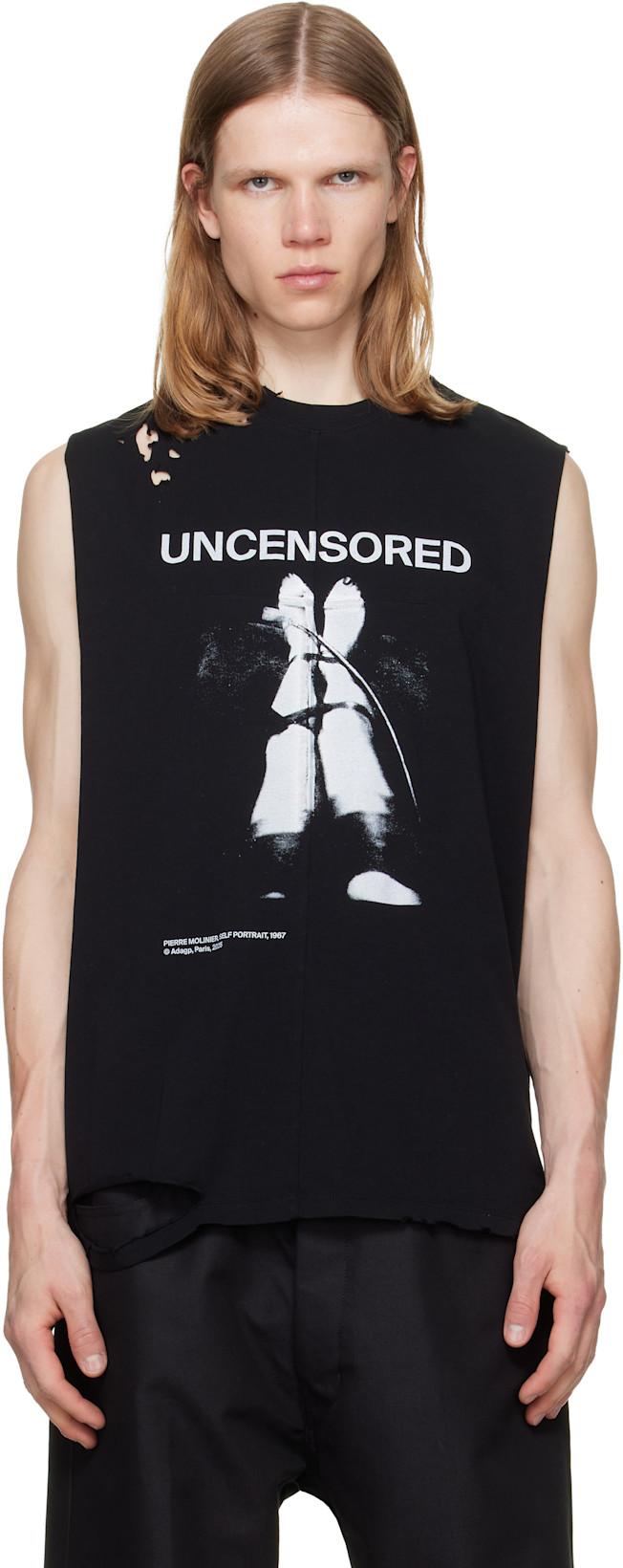 Black Fetische Cut Off Tank Top by MATIERES FECALES