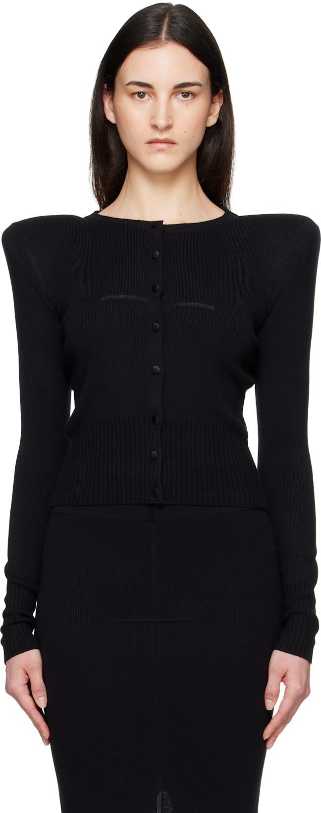 Black Vendome Knit Cardigan by MATIERES FECALES