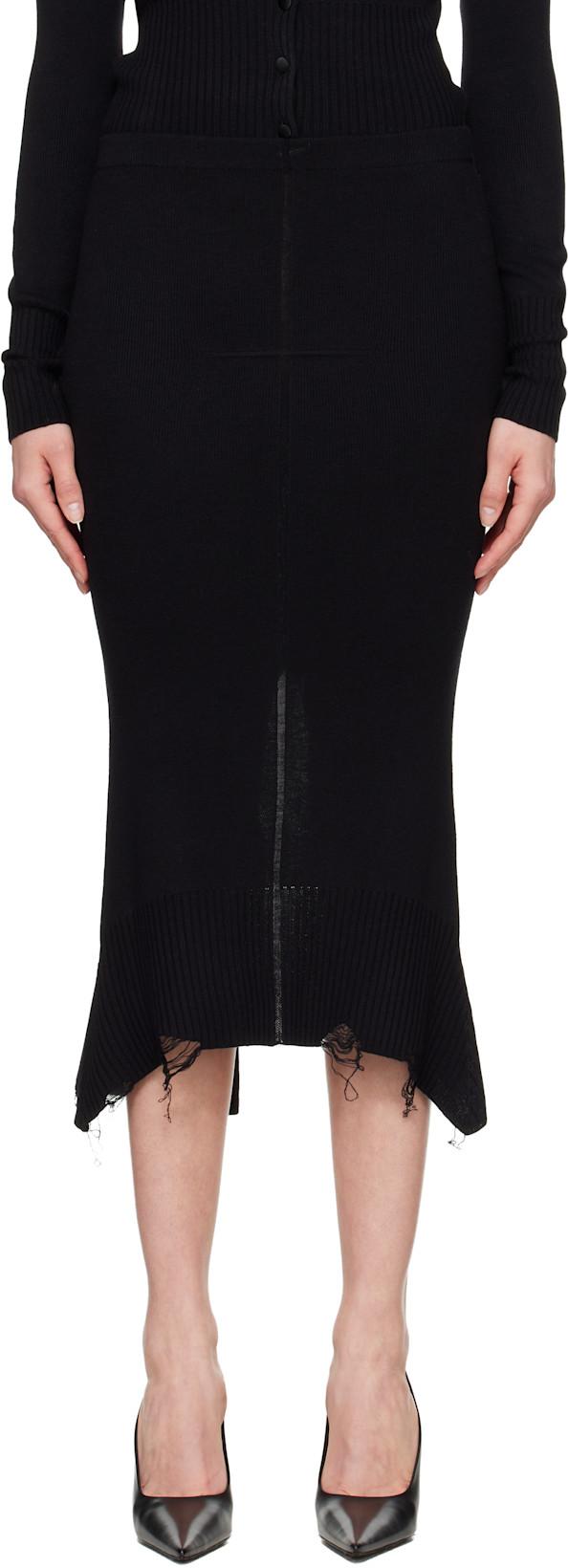 Black Vendome Midi Skirt by MATIERES FECALES