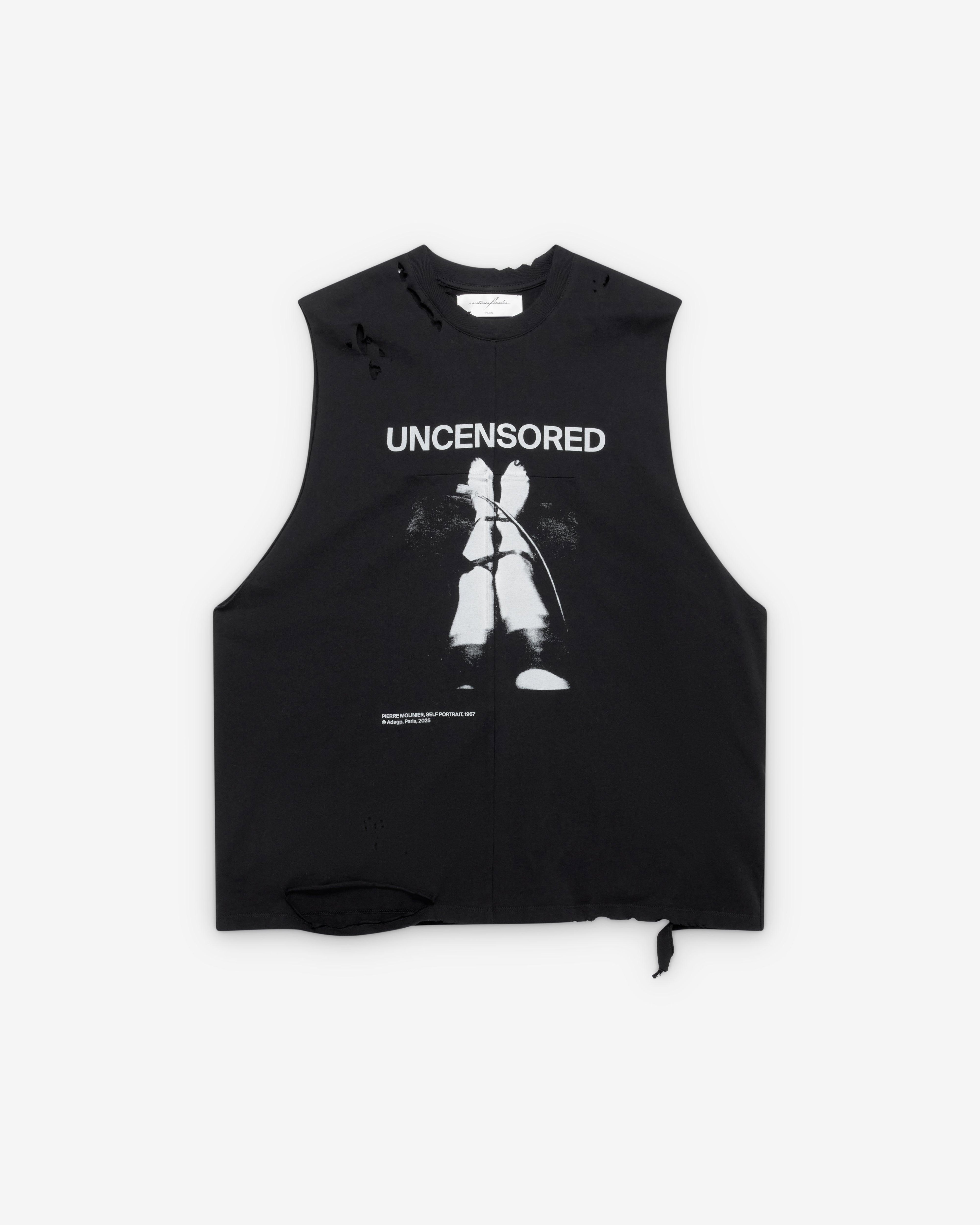 Matières Fécales - Fetische Cut Off Tank Top - (Sclera Black) by MATIERES FECALES