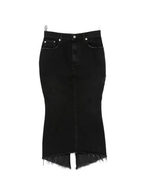 distressed frayed midi skirt by MATIERES FECALES