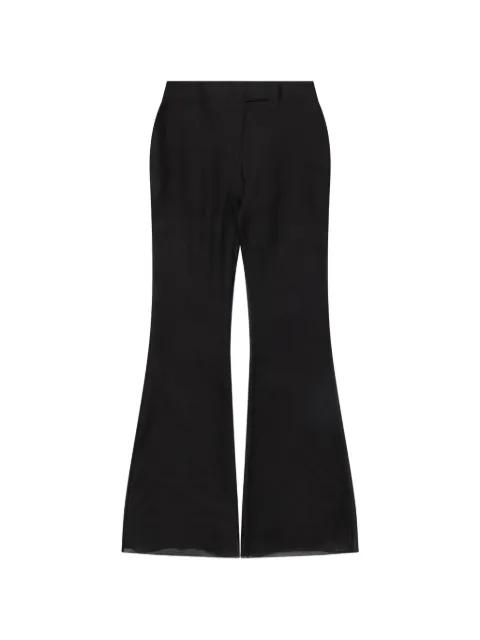 sheer flared trousers by MATIERES FECALES