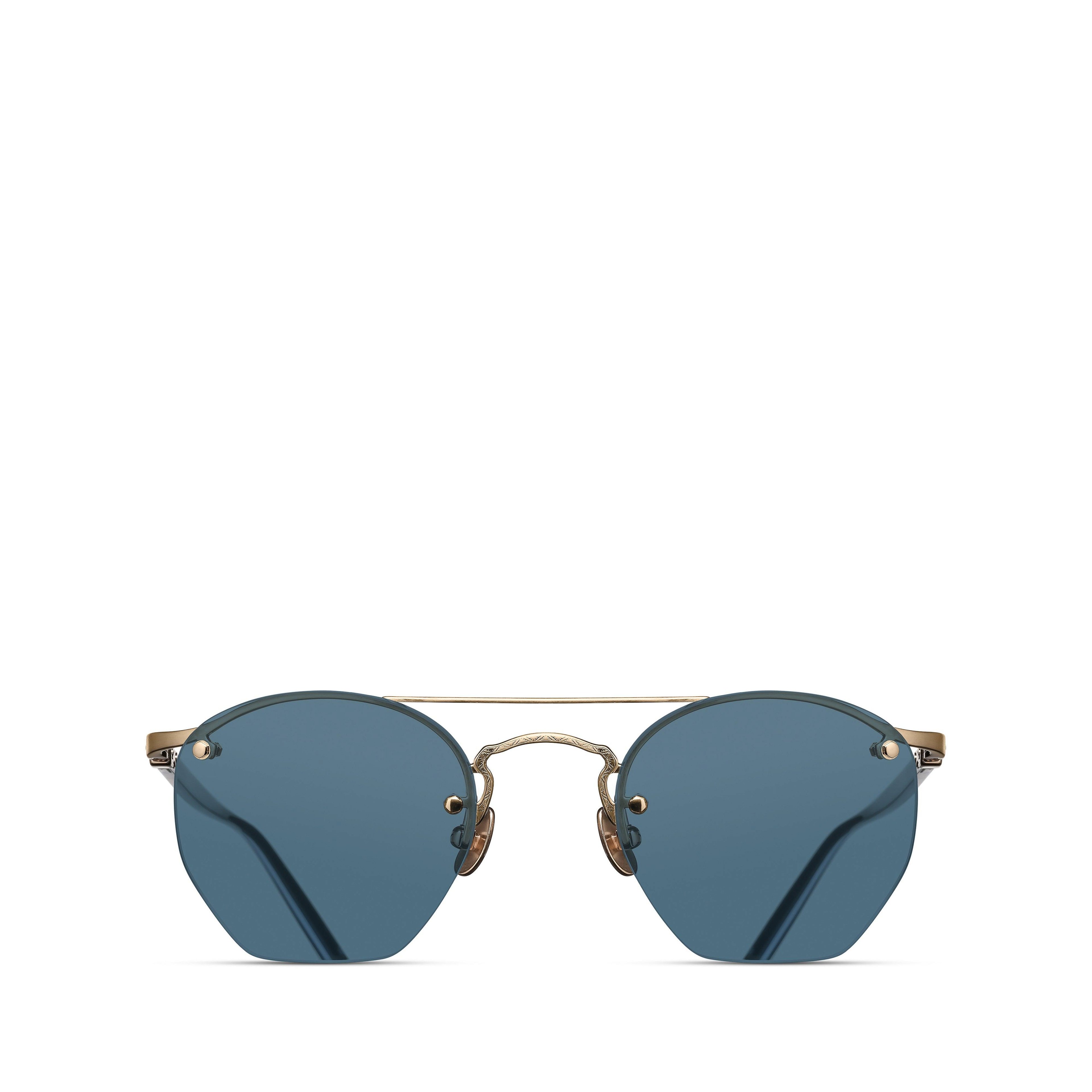 Matsuda - M3117 Blue Grey Sunglasses - (Gold) by MATSUDA