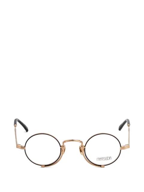 engraved round-frame glasses by MATSUDA