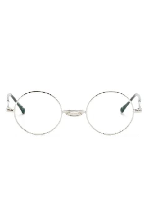 round-frame titanium glasses by MATSUDA