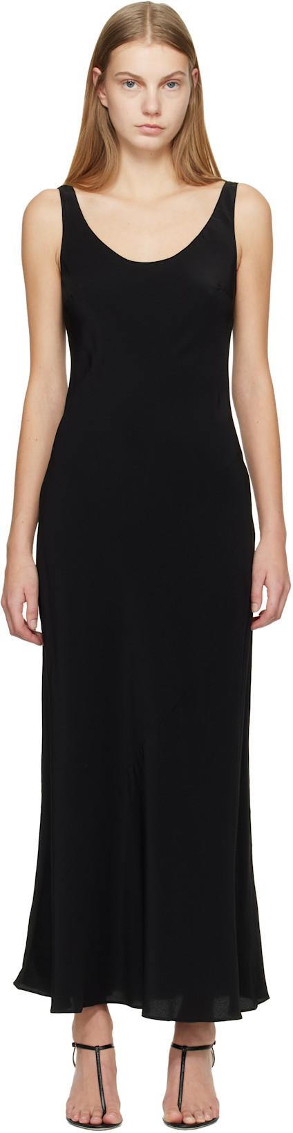 Black Bias Tank Maxi Dress by MATTEAU