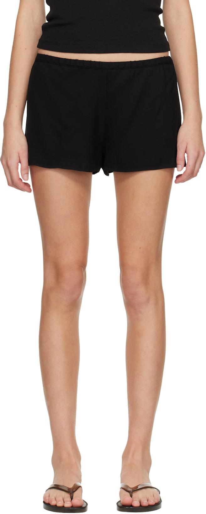 Black Fluid Mini Shorts by MATTEAU