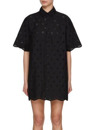 Broderie Anglaise Cotton Shirt Dress by MATTEAU