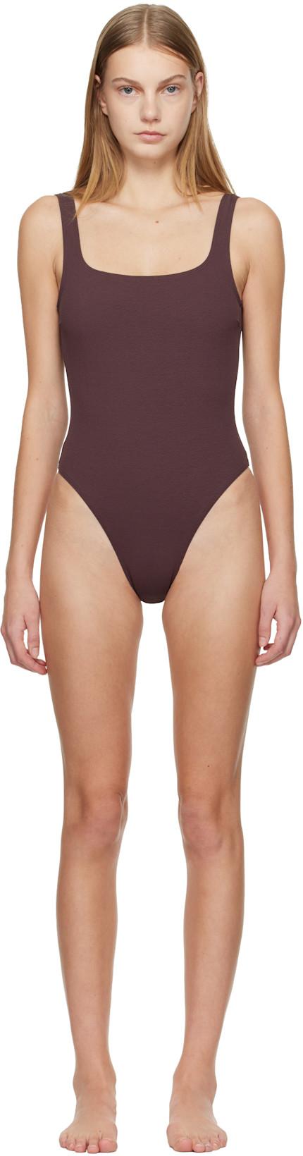 Burgundy Nineties Swimsuit by MATTEAU