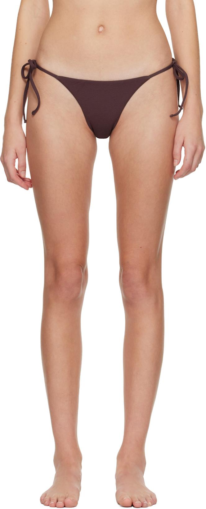 Burgundy String Bikini Bottom by MATTEAU