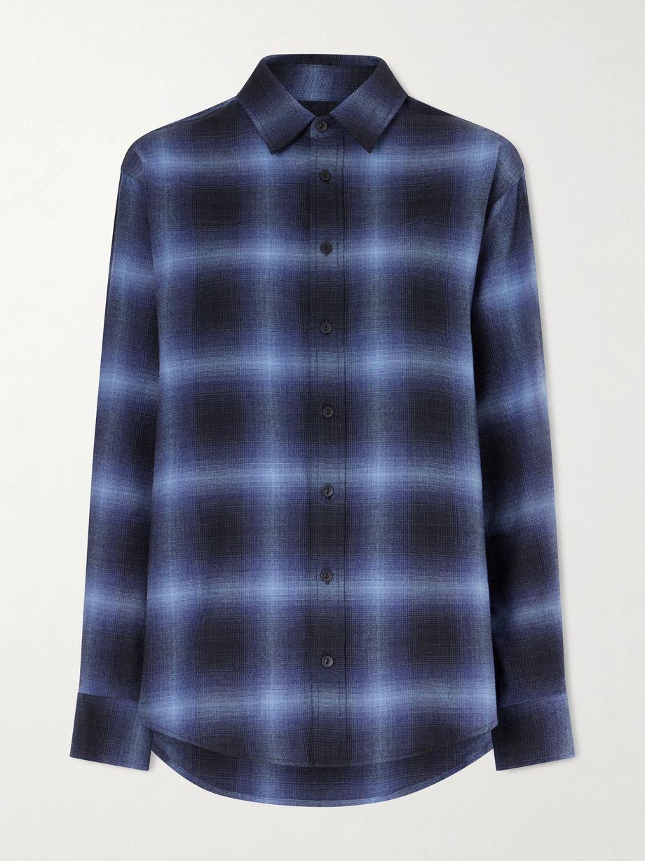Checked cotton-flannel shirt by MATTEAU