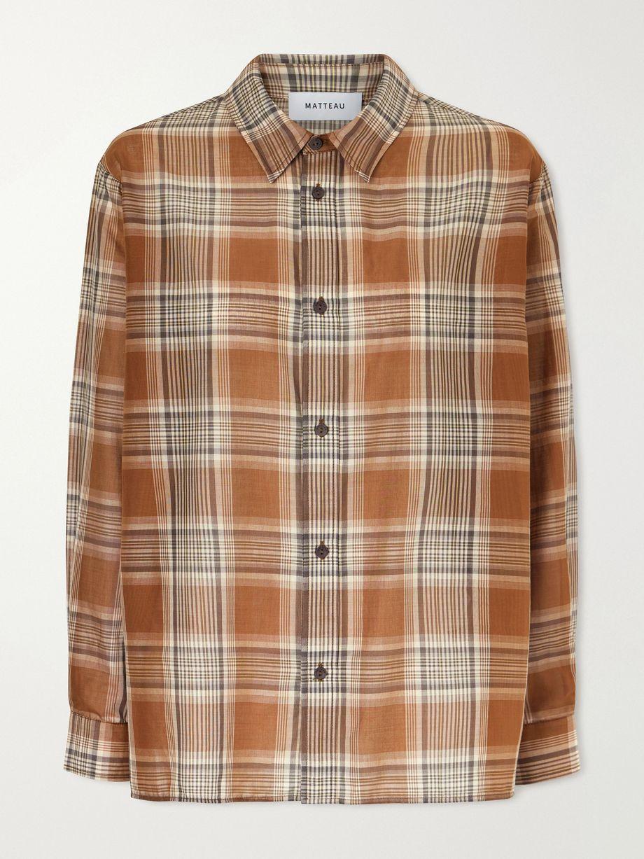 Checked cotton-voile shirt by MATTEAU
