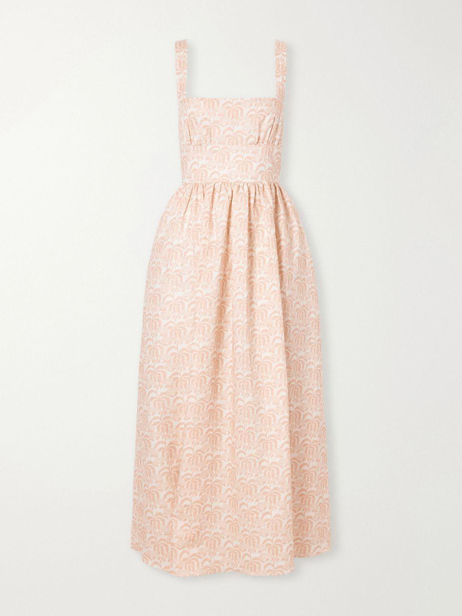 Crossback linen-blended maxi dress by MATTEAU
