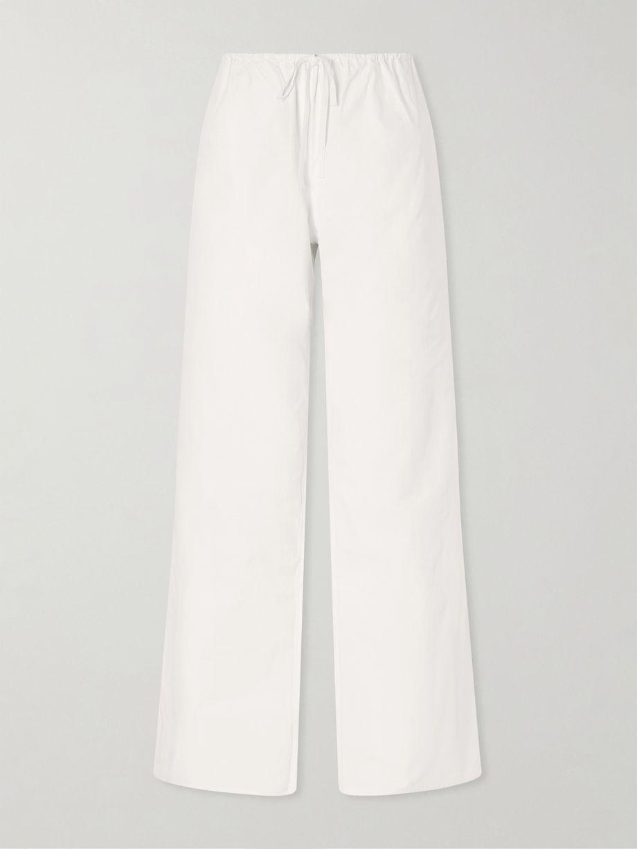 Drawcord cotton straight-leg pants by MATTEAU