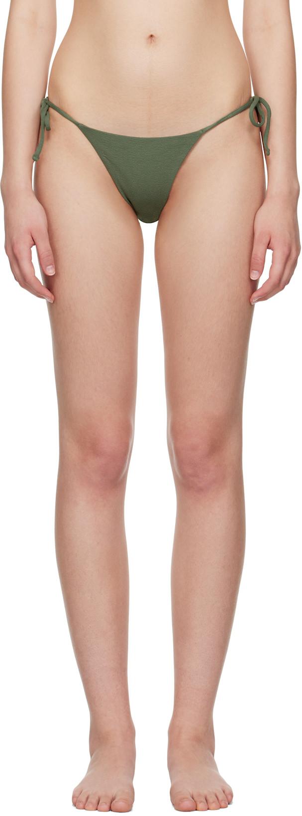 Khaki String Bikini Bottom by MATTEAU