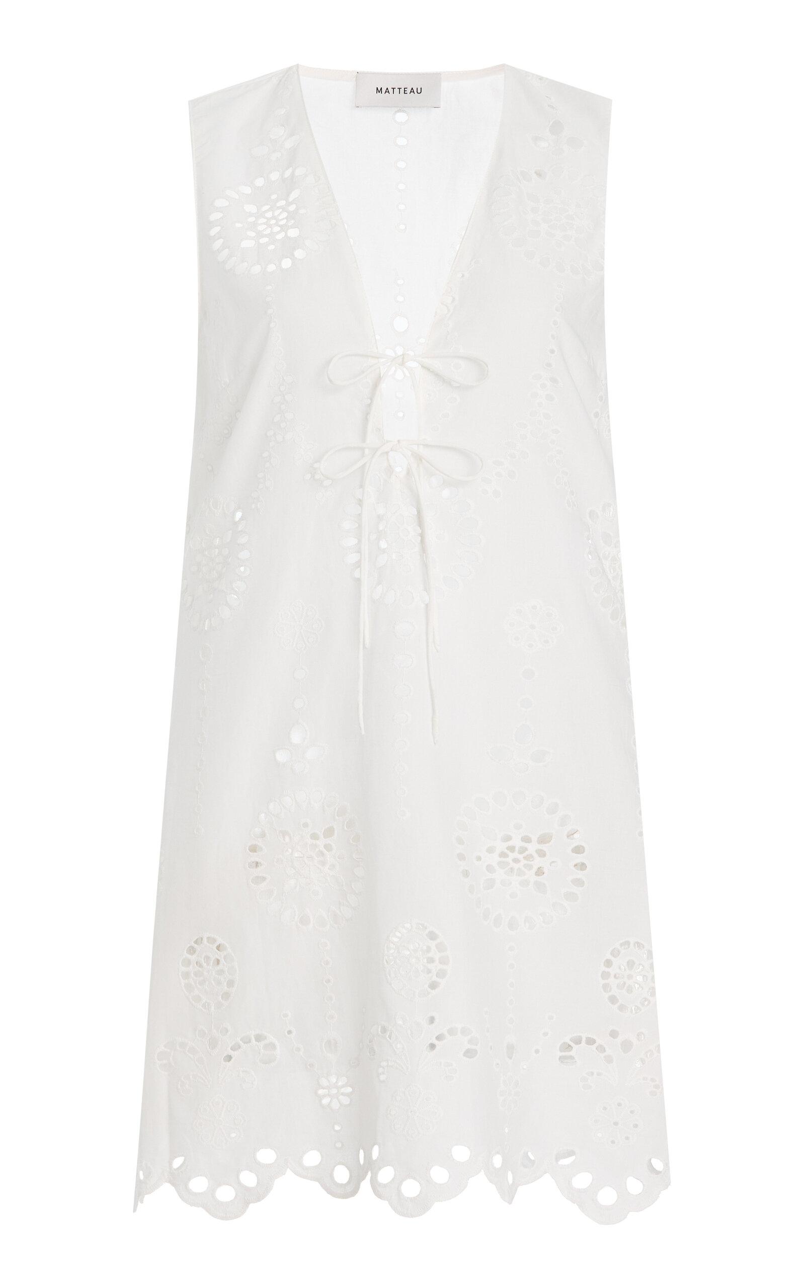 Matteau Cotton Broderie Anglaise Mini Dress - Moda Operandi by MATTEAU