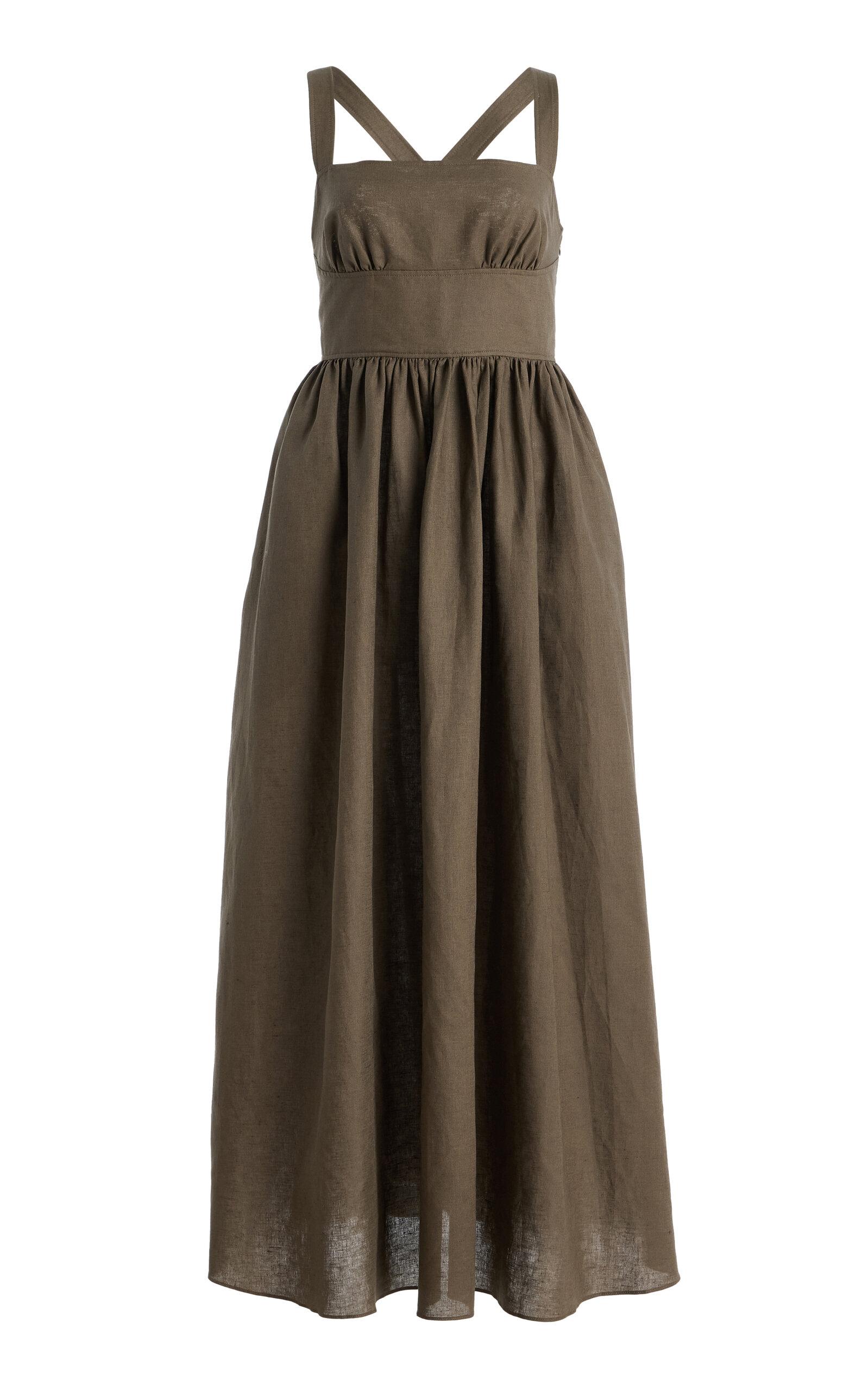 Matteau Crossback Linen-Cotton Midi Dress - Moda Operandi by MATTEAU