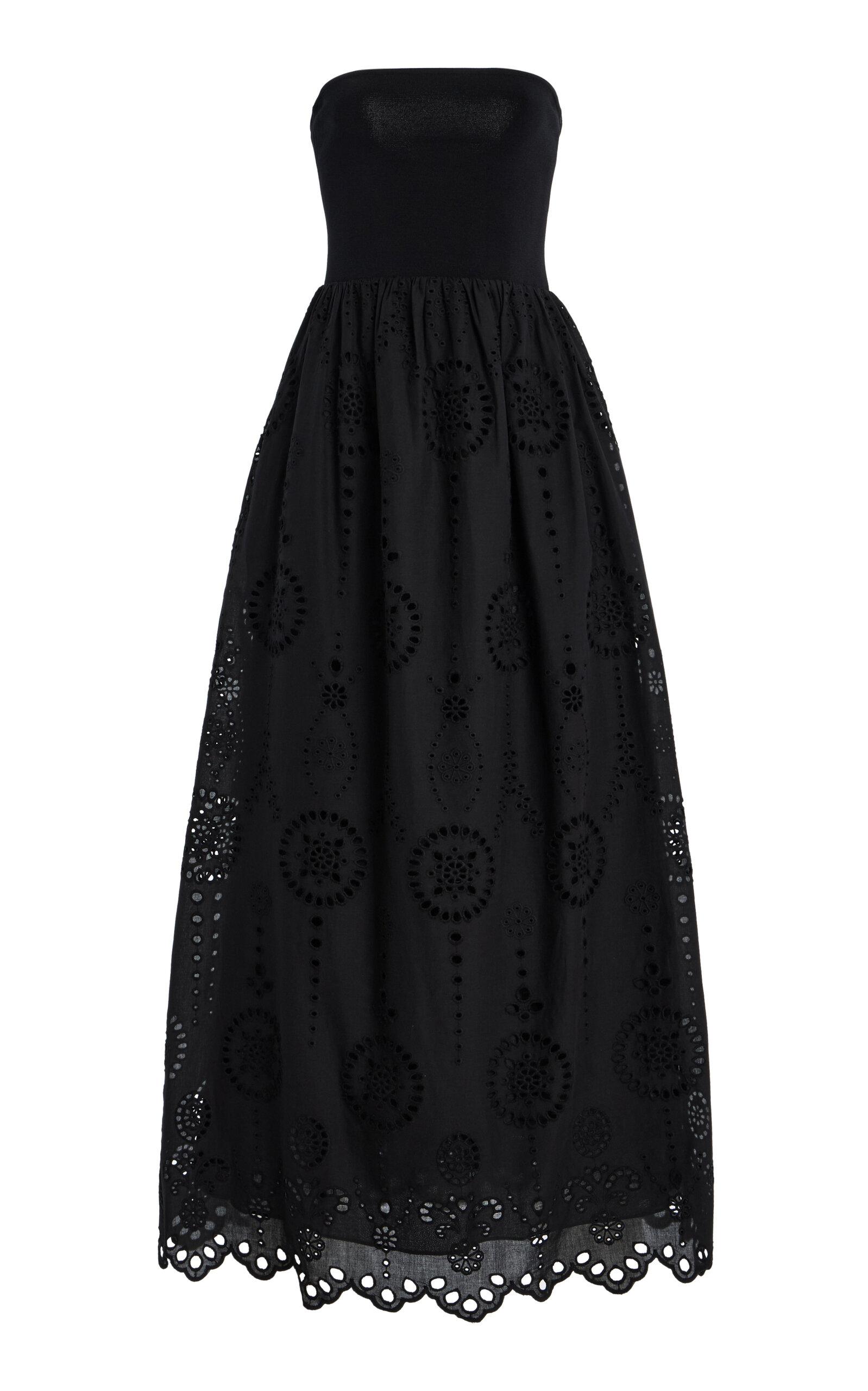 Matteau Knit and Broderie Anglaise Cotton Midi Dress - Moda Operandi by MATTEAU