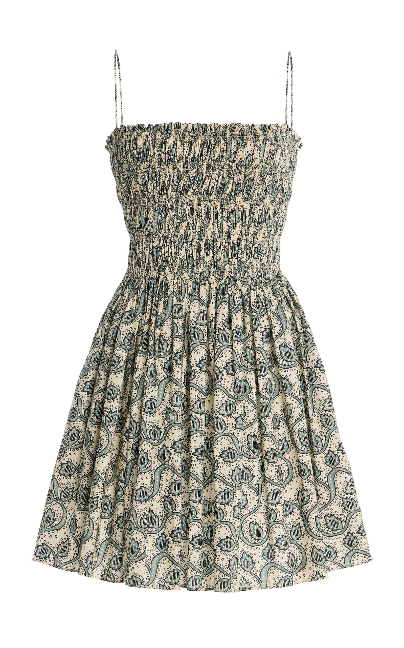Matteau Shirred-Bodice Cotton Mini Dress - Moda Operandi by MATTEAU