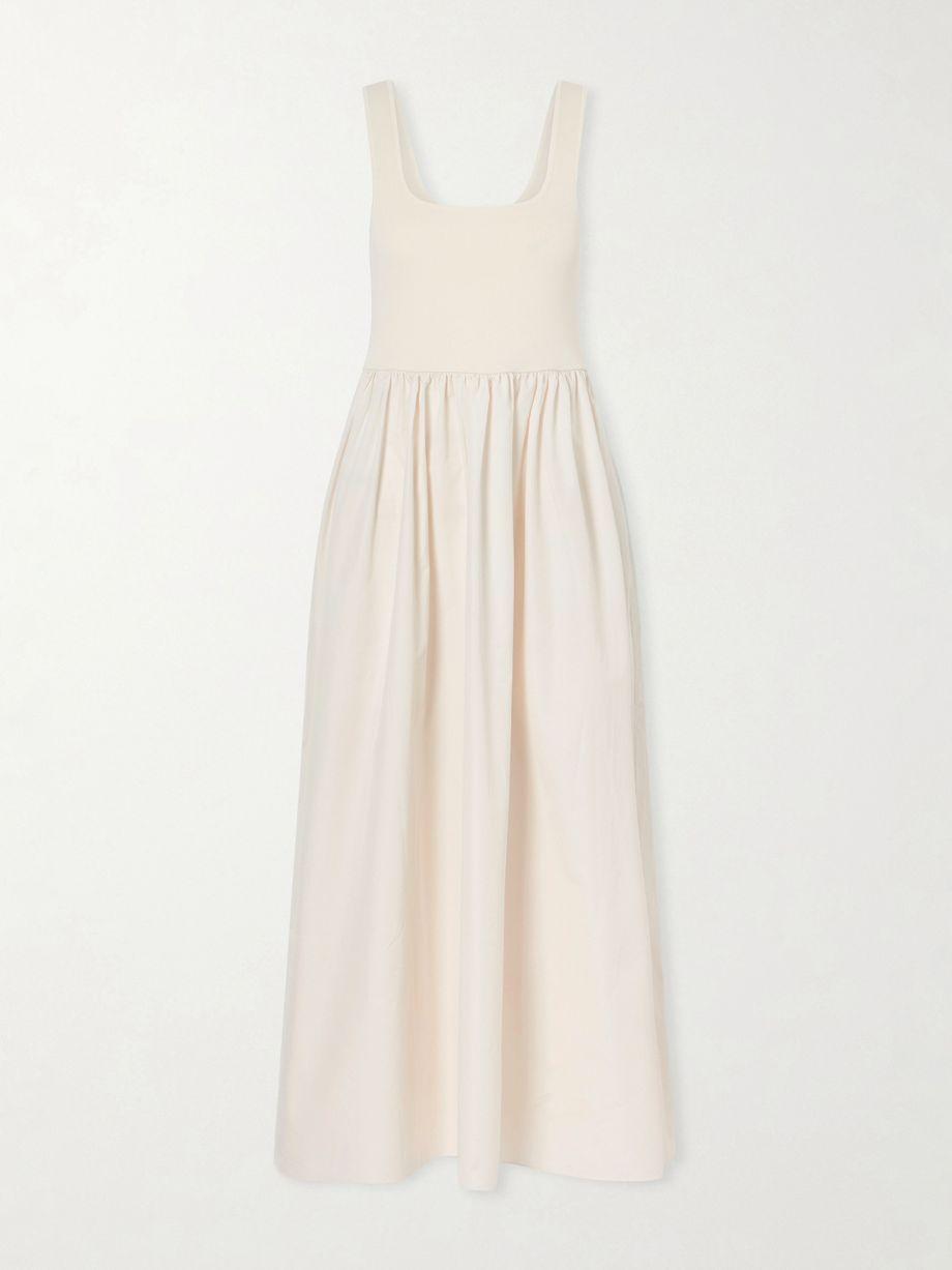 + NET SUSTAIN cotton-poplin and stretch-knit maxi dress by MATTEAU