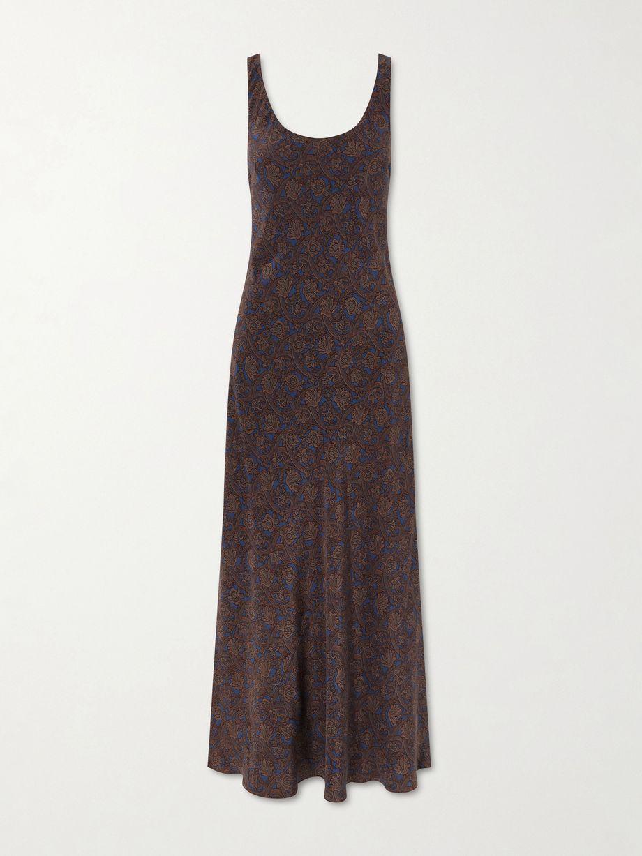 Printed silk-crepe maxi dress by MATTEAU