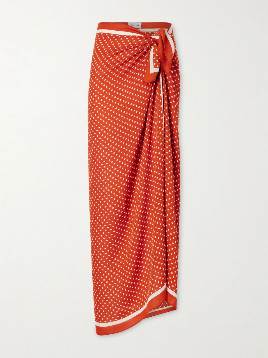 Printed silk-georgette pareo by MATTEAU