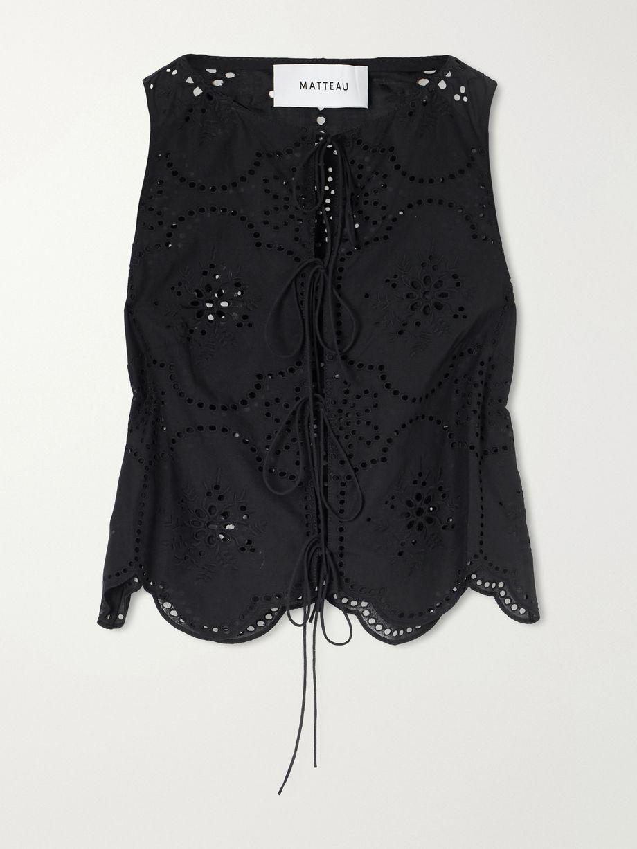 Scalloped broderie anglaise cotton top by MATTEAU