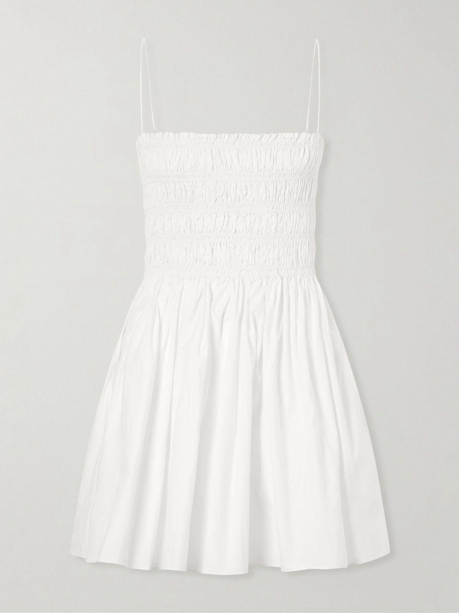 Shirred cotton mini dress by MATTEAU