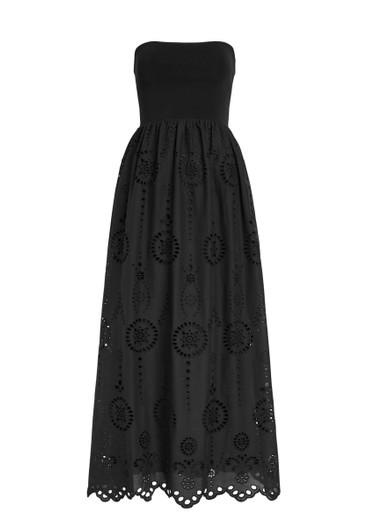 Strapless broderie anglais cotton midi dress by MATTEAU