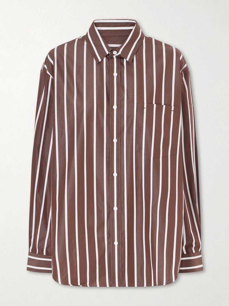 Striped organic cotton-poplin shirt by MATTEAU