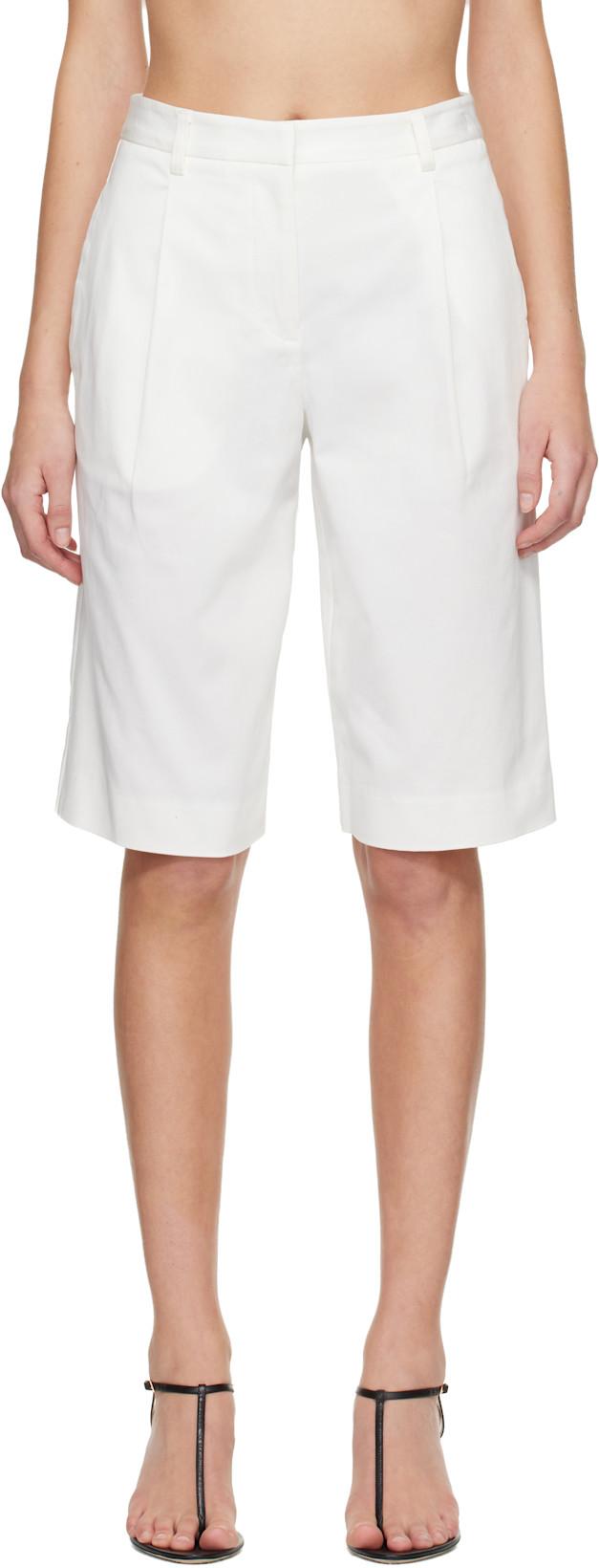 White Long Chino Shorts by MATTEAU