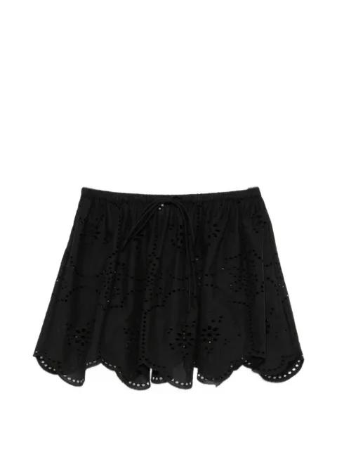 broderie scalloped-hem mini skirt by MATTEAU