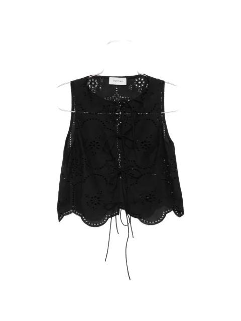 broderie tie-fastening blouse by MATTEAU