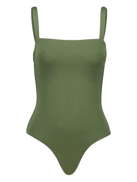 crinkle square-neck swimsuit by MATTEAU