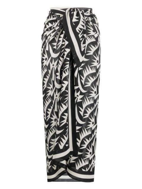 graphic-print silk sarong by MATTEAU
