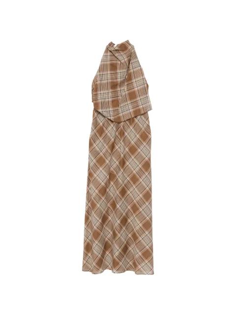 layered halterneck midi dress by MATTEAU