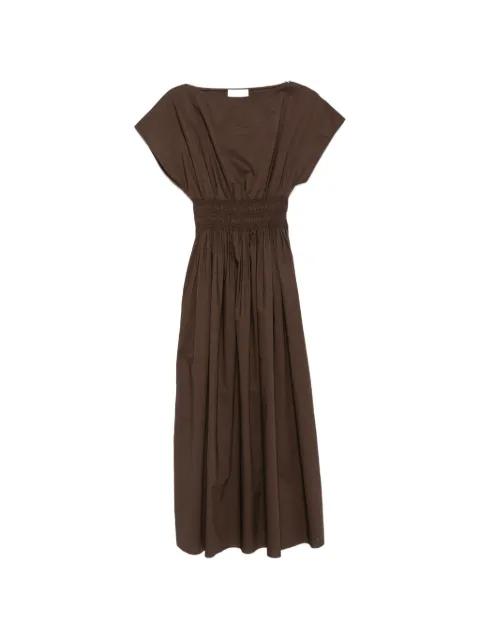 shirred-waist midi dress by MATTEAU