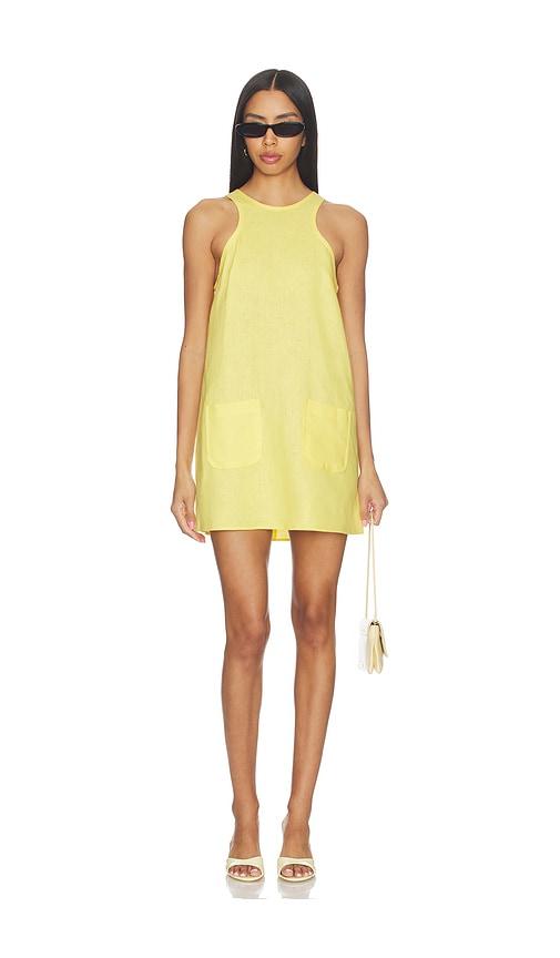 MATTHEW BRUCH Pocket Mini Dress in Yellow by MATTHEW BRUCH