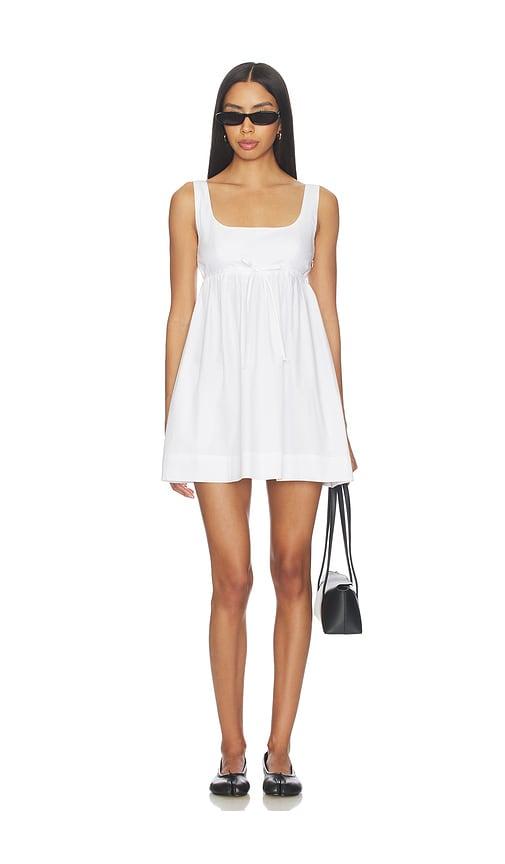 MATTHEW BRUCH Tank Drawstring Baby Doll Dress in White by MATTHEW BRUCH