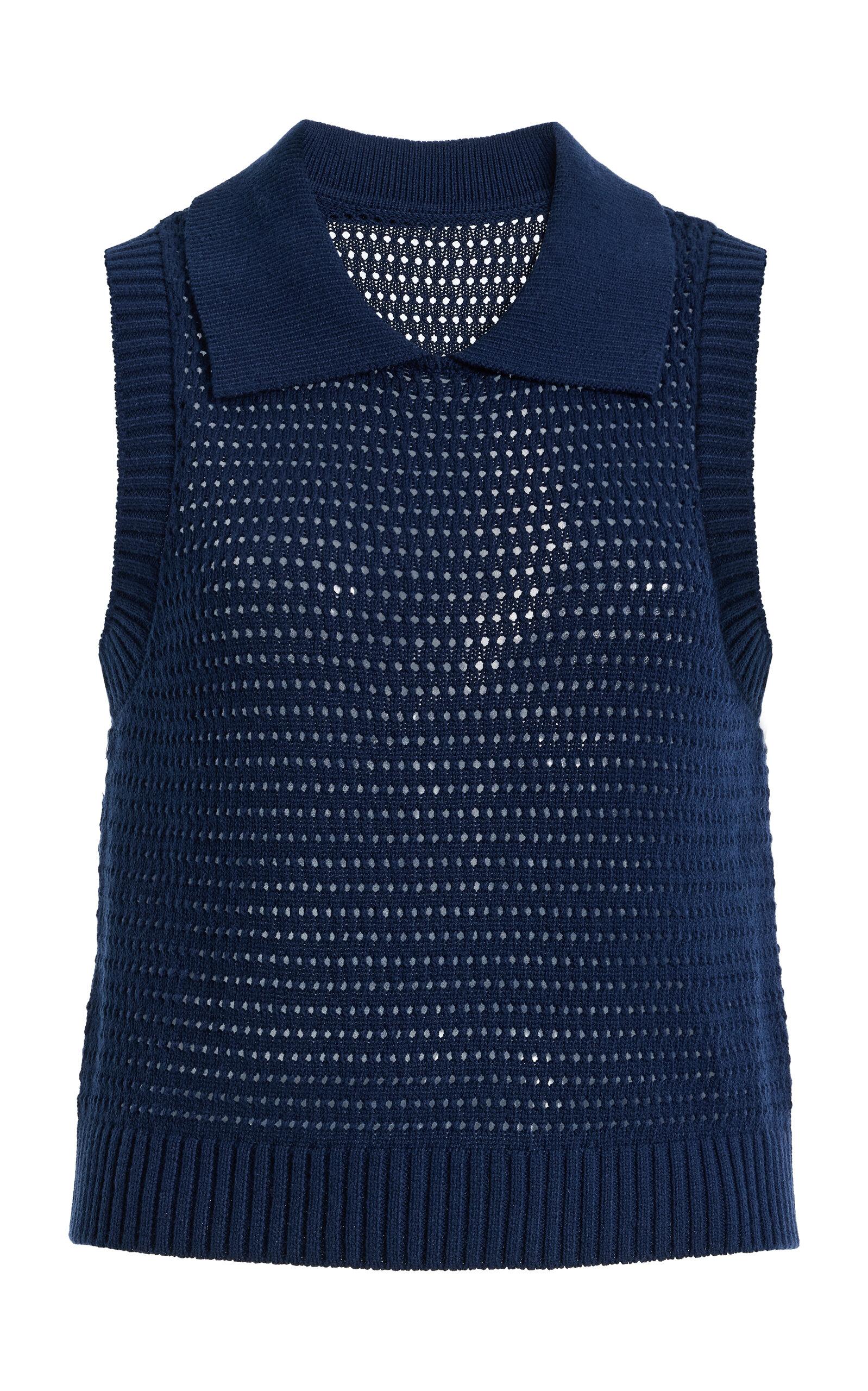 Matthew Bruch Cable Mesh Cotton-Blend Collared Tank Top - Moda Operandi by MATTHEW BRUCH