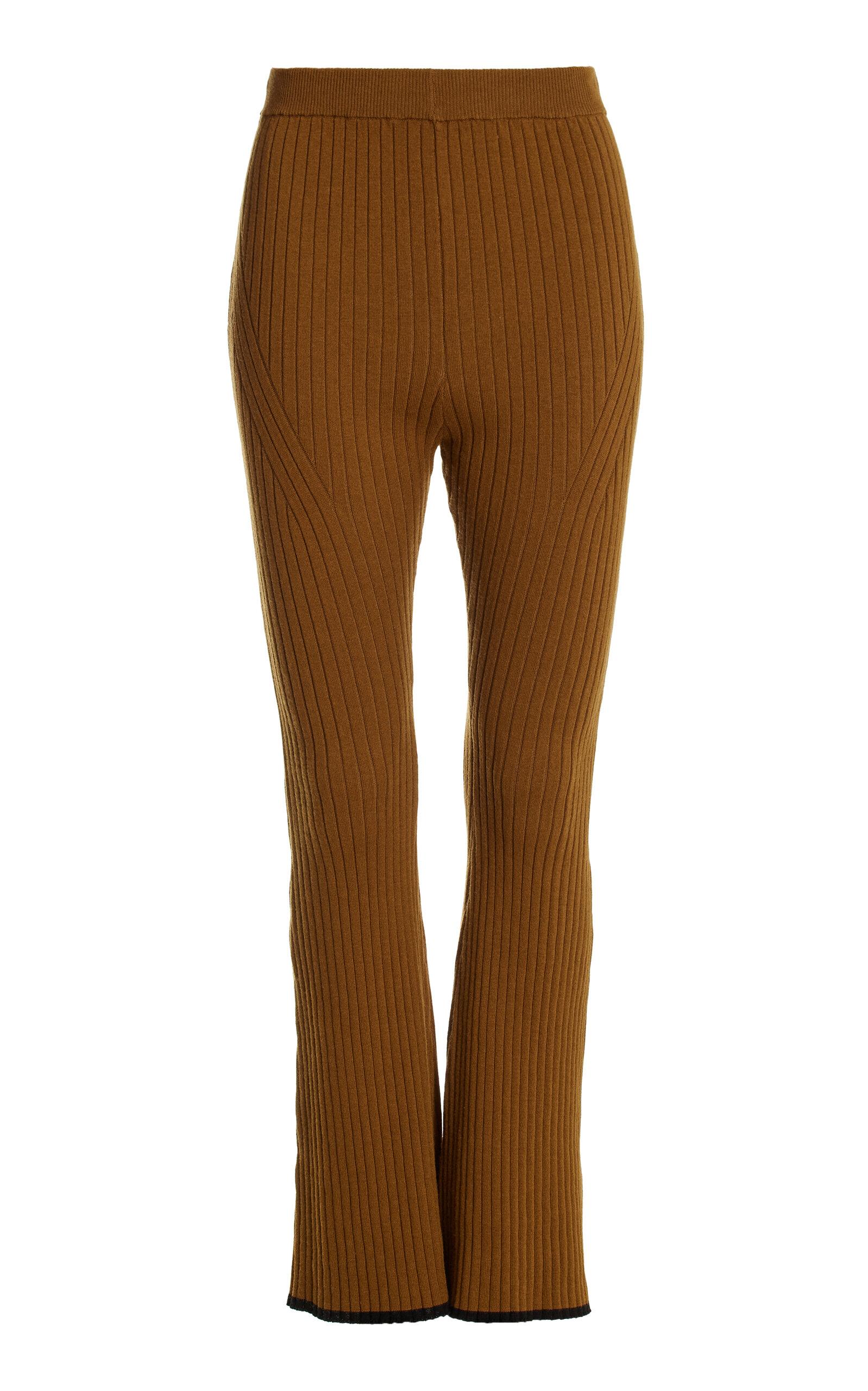 Matthew Bruch Cotton-Blend Ribed-Knit Flared Pants - Moda Operandi by MATTHEW BRUCH