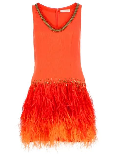 feathered jersey dress by MATTHEW WILLIAMSON