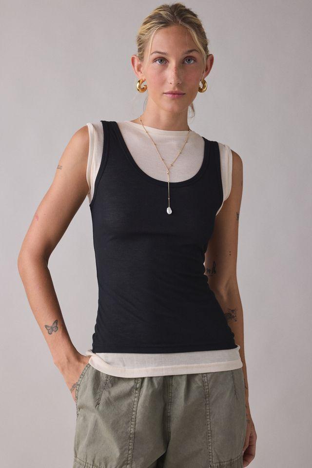 Maude Club Bentley Semi-Sheer Layered Tank Top by MAUDE CLUB