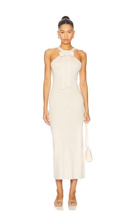 Maude Club Clementine Knit Dress in Cream by MAUDE CLUB