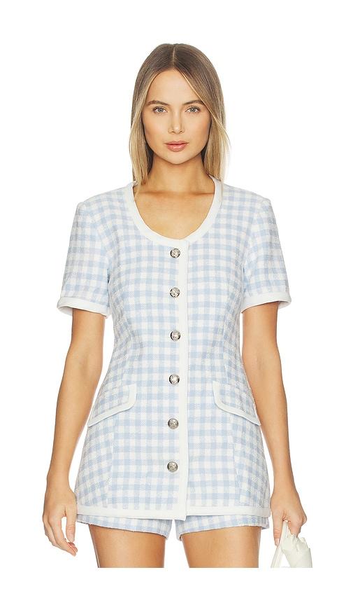 Maude Club Frances Jacket in Light Blue Gingham in Blue by MAUDE CLUB