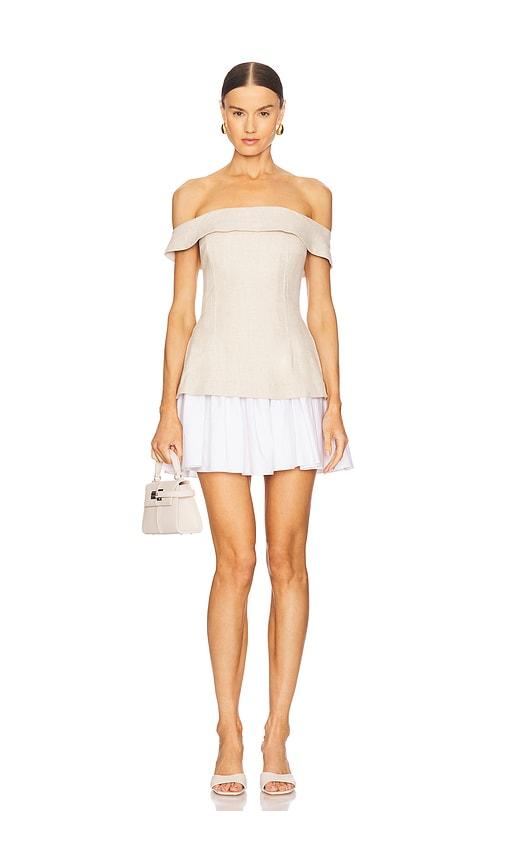 Maude Club Grace Dress in Beige by MAUDE CLUB